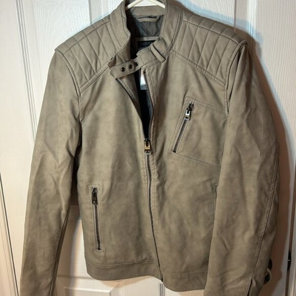 Guess NWT Mens Grey Quilted motorcycle drew suedes Jacket size XS - Picture 12 of 12